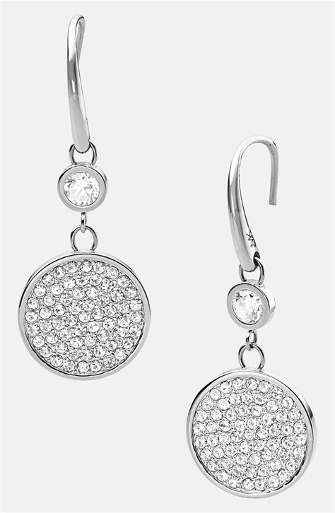 michael kors love earrings|Michael Kors silver drop earrings.